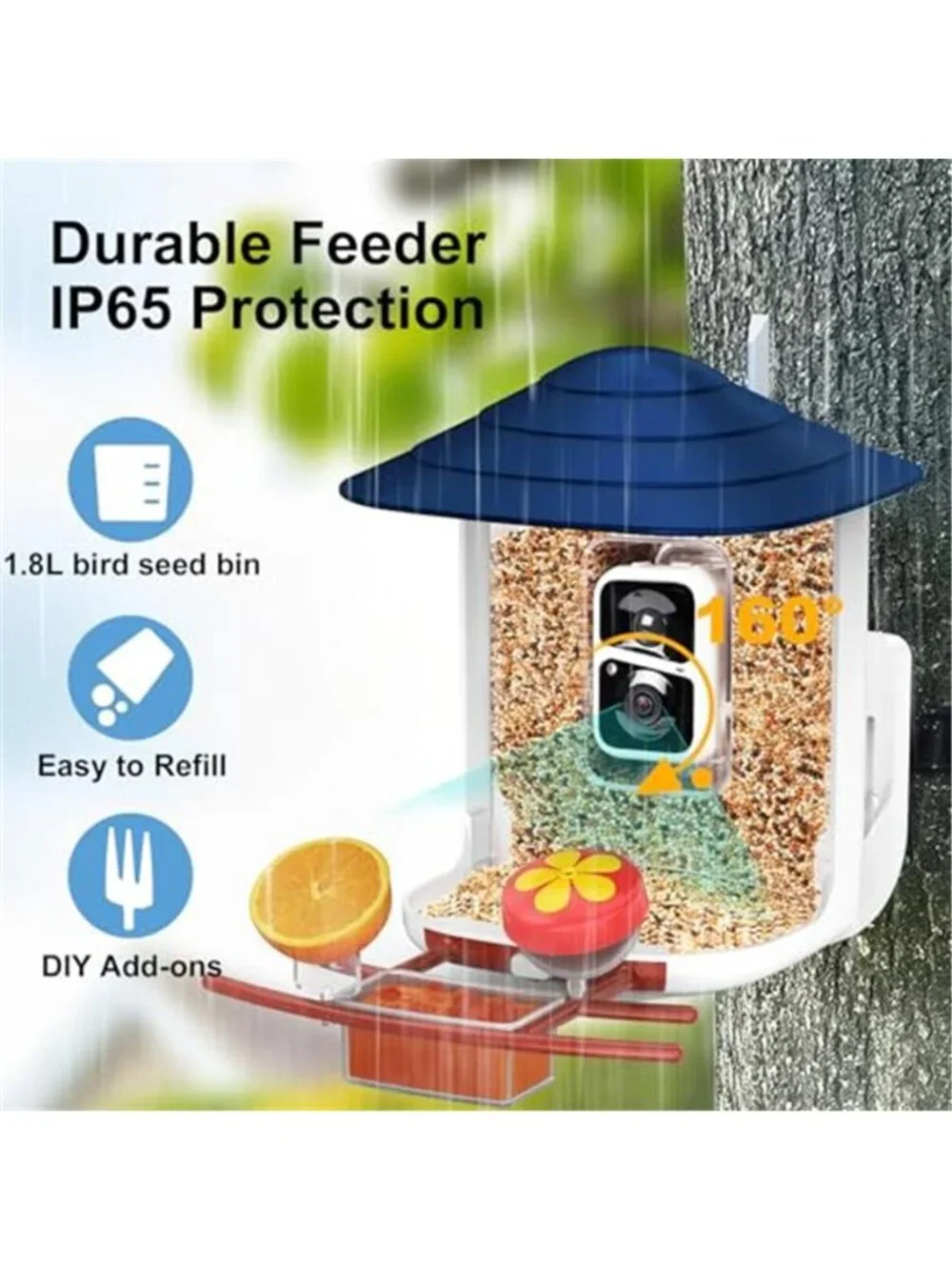 New TUC Bird Feeder with Camera 2K HD Live with 32GB Card Auto Detect